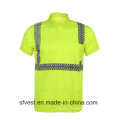 High Visibility 100% Polyester Birdeyes Safety Reflective Polo T Shirt